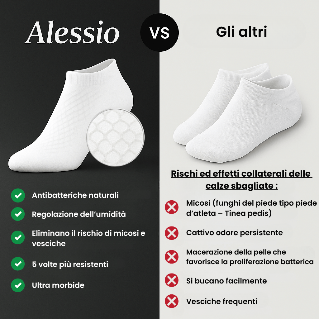 Calze Corte Alessio in Bambù Premium – Piedi Sani e Senza Odori