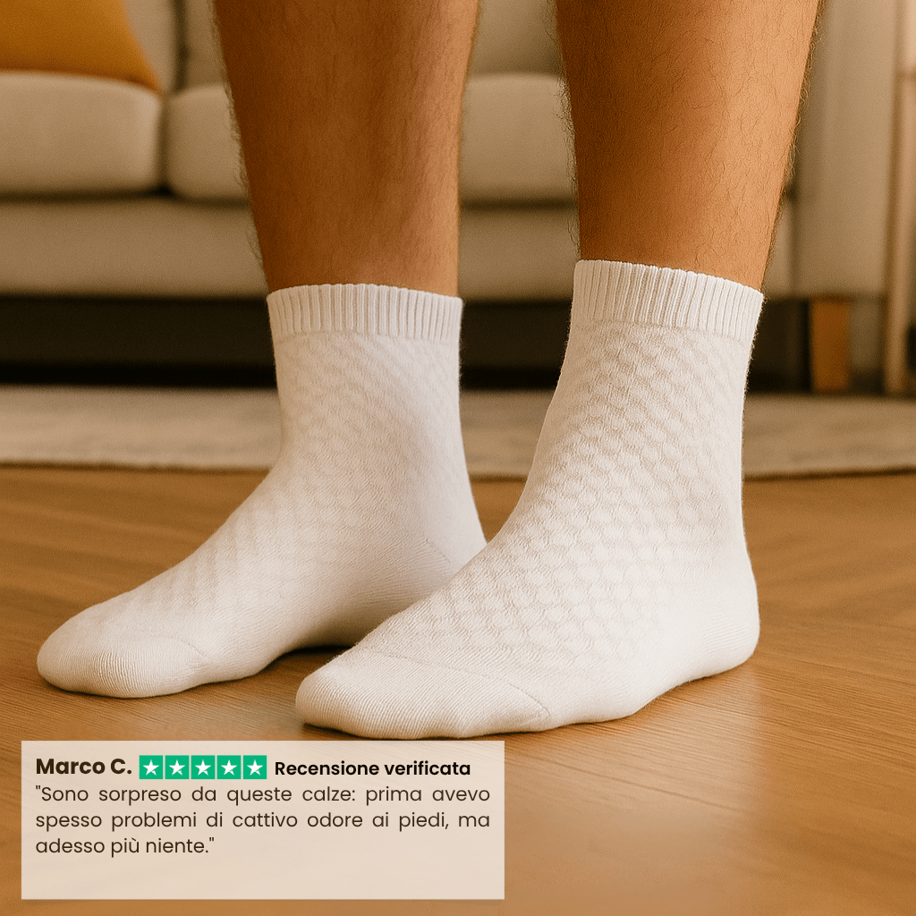 Calze a Mezza Gamba Alessio in Bambù Premium – Piedi Sani e Senza Odori